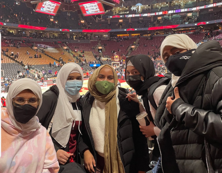 Hijabs and Helmets group at game